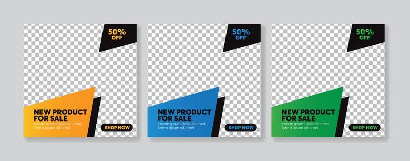 social media posts template for online shop, real estate, marketing, advertising, web, brochure, banner