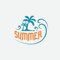 insignia de verano vintage. logotipo retro de verano. logotipo de verano. vector