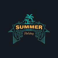 summer badge with vintage style or retro style vector