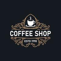 Coffee logo. Vintage Retro Coffee Vector Logo.