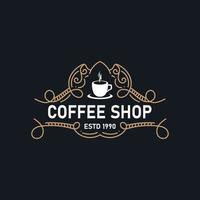 Coffee logo. Vintage Retro Coffee Vector Logo.