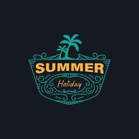 insignia de verano con estilo vintage o estilo retro vector