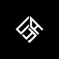 UYA letter logo design on black background. UYA creative initials letter logo concept. UYA letter design. vector