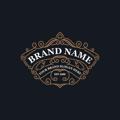 Flourish frame for label design, logo design, product quality design, brand logo design