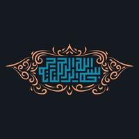 Arabic Calligraphy of Bismillah, the first verse of Quran, translated as In the name of God, the merciful, the compassionate, Arabic Islamic Vectors. vector