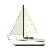 Sailing yacht icon in flat style isolated on white background. Vector illustration.