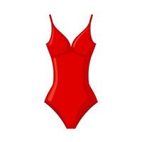 Swimsuit icon in flat style isolated on white background. Red Swimming suit. Vector illustration.