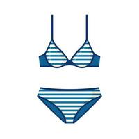 Swimsuit icon in flat style isolated on white background. Striped Swimming suit. Vector illustration.