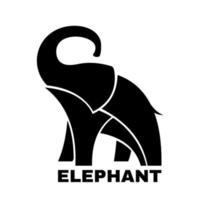 Elephant icon isolated on white background. Vector illustration. Design element for logo, tea package or etc. Black elephant silhouette.