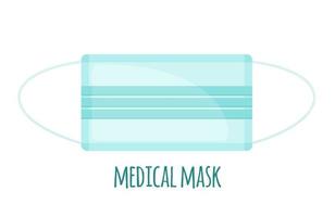 Disposable Medical mask icon in flat style isolated on white background. Vector illustration.