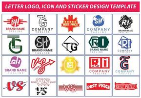 Initial letter logo, sticker and icon design template vector