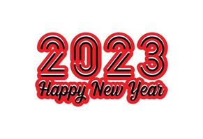 feliz año nuevo 2023 logo, banner, plantilla de diseño de camiseta vector