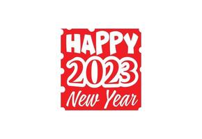 feliz año nuevo 2023 logo, banner, plantilla de diseño de camiseta vector