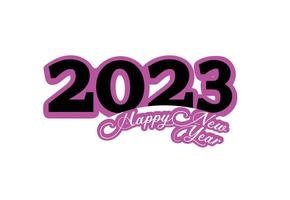 feliz año nuevo 2023 logo, banner, plantilla de diseño de camiseta vector