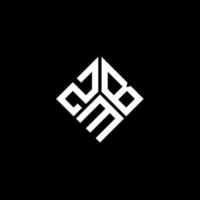 ZMB letter logo design on black background. ZMB creative initials letter logo concept. ZMB letter design. vector
