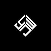 YJW letter logo design on black background. YJW creative initials letter logo concept. YJW letter design. vector