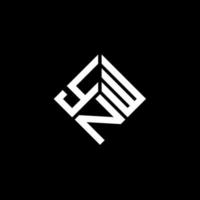 YNW letter logo design on black background. YNW creative initials letter logo concept. YNW letter design. vector