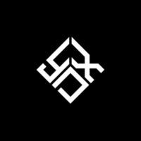 YDX letter logo design on black background. YDX creative initials letter logo concept. YDX letter design. vector