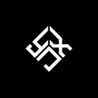 diseño del logotipo de la letra yjx sobre fondo negro. yjx concepto creativo del logotipo de la letra inicial. diseño de letras yjx. vector