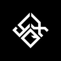 YQX letter logo design on black background. YQX creative initials letter logo concept. YQX letter design. vector