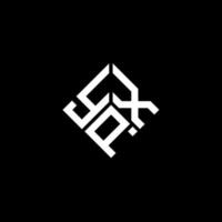 YPX letter logo design on black background. YPX creative initials letter logo concept. YPX letter design. vector