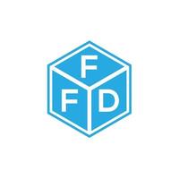 diseño de logotipo de letra ffd sobre fondo negro. Concepto de logotipo de letra de iniciales creativas ffd. diseño de letras ffd. vector