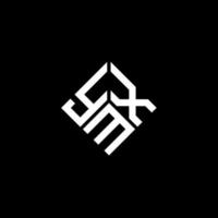 diseño del logotipo de la letra ymx sobre fondo negro. concepto de logotipo de letra de iniciales creativas ymx. diseño de letras ymx. vector