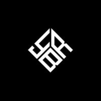 YBR letter logo design on black background. YBR creative initials letter logo concept. YBR letter design. vector