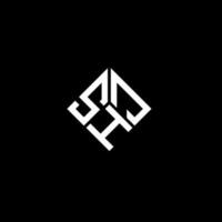 diseño del logotipo de la letra shj sobre fondo negro. concepto de logotipo de letra de iniciales creativas shj. diseño de letras shj. vector