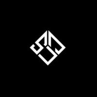 SUJ letter logo design on black background. SUJ creative initials letter logo concept. SUJ letter design. vector