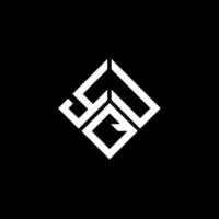 YQU letter logo design on black background. YQU creative initials letter logo concept. YQU letter design. vector