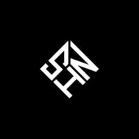 diseño del logotipo de la letra shn sobre fondo negro. concepto de logotipo de letra de iniciales creativas shn. diseño de letras shn. vector