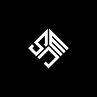SJM letter logo design on black background. SJM creative initials letter logo concept. SJM letter design. vector