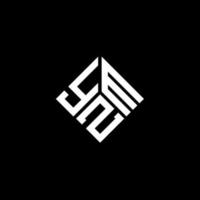 YZM letter logo design on black background. YZM creative initials letter logo concept. YZM letter design. vector