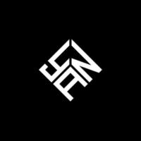 diseño del logotipo de la letra yan sobre fondo negro. concepto de logotipo de letra de iniciales creativas yan. diseño de letras yan. vector