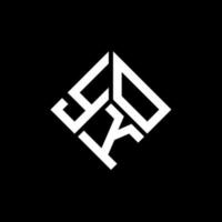 diseño del logotipo de la letra yko sobre fondo negro. yko concepto creativo del logotipo de la letra inicial. diseño de letras yko. vector