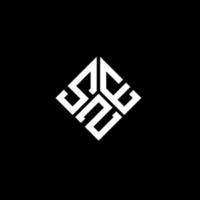 SZE letter logo design on black background. SZE creative initials letter logo concept. SZE letter design. vector