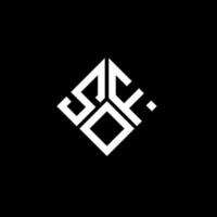 SOF letter logo design on black background. SOF creative initials letter logo concept. SOF letter design. vector