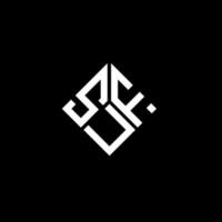 diseño de logotipo de letra suf sobre fondo negro. concepto de logotipo de letra de iniciales creativas suf. diseño de letras suf. vector