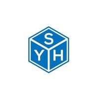 SYH letter logo design on black background. SYH creative initials letter logo concept. SYH letter design. vector