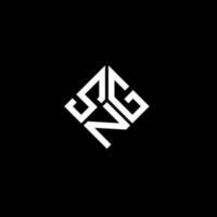 diseño de logotipo de letra sng sobre fondo negro. concepto de logotipo de letra de iniciales creativas sng. diseño de letras cantadas. vector