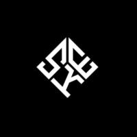 SKE letter logo design on black background. SKE creative initials letter logo concept. SKE letter design. vector