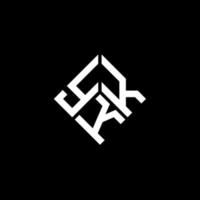 diseño del logotipo de la letra ykk sobre fondo negro. concepto de logotipo de letra de iniciales creativas ykk. diseño de letras ykk. vector