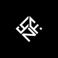 YNF letter logo design on black background. YNF creative initials letter logo concept. YNF letter design. vector