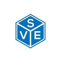 diseño de logotipo de letra sve sobre fondo negro. concepto de logotipo de letra de iniciales creativas sve. diseño de letra sve. vector