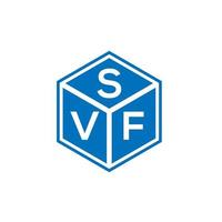diseño de logotipo de letra svf sobre fondo negro. concepto de logotipo de letra de iniciales creativas svf. diseño de letras svf. vector