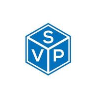 diseño del logotipo de la letra svp sobre fondo negro. concepto de logotipo de letra de iniciales creativas de svp. diseño de carta svp. vector