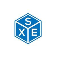 diseño de logotipo de letra sxe sobre fondo negro. concepto de logotipo de letra de iniciales creativas sxe. diseño de letra sxe. vector