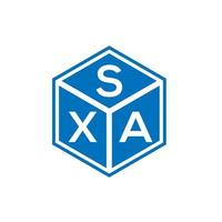 diseño del logotipo de la letra sxa sobre fondo negro. concepto de logotipo de letra de iniciales creativas sxa. diseño de letras sxa. vector