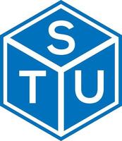 STU letter logo design on black background. STU creative initials letter logo concept. STU letter design. vector